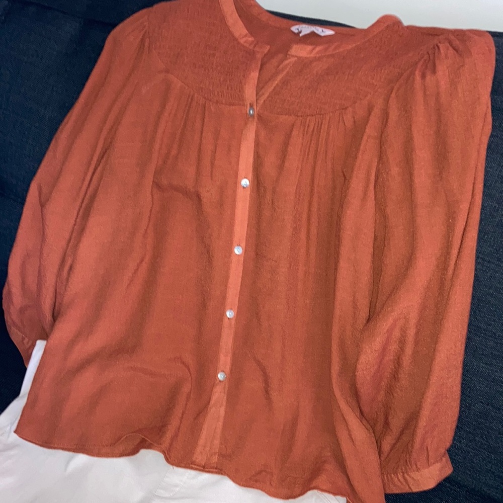 Every Day, Nanette Leonore  Button Down TOP,   SIZE Large